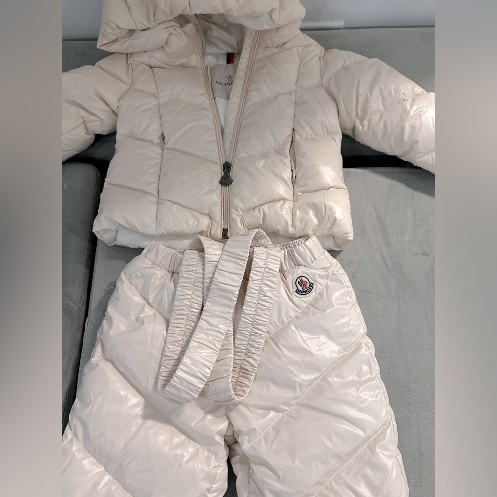 Authentic Moncler Snow suit top and bottom great condition.